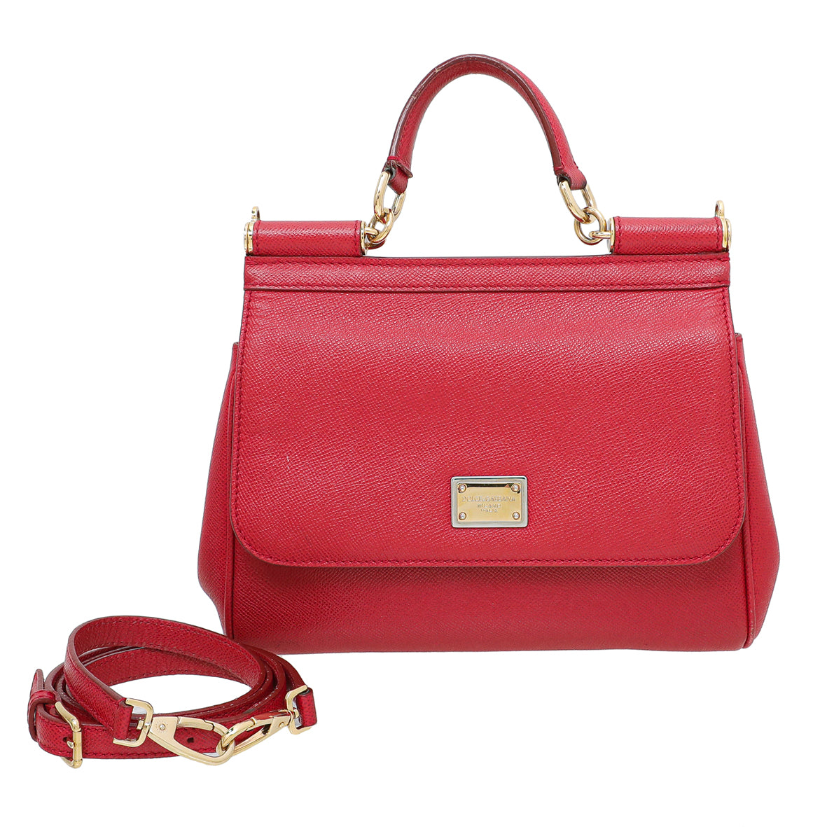 Dolce & Gabbana Red Dauphine Sicily Medium Bag-Dolce & Gabbana-THE CLOSET