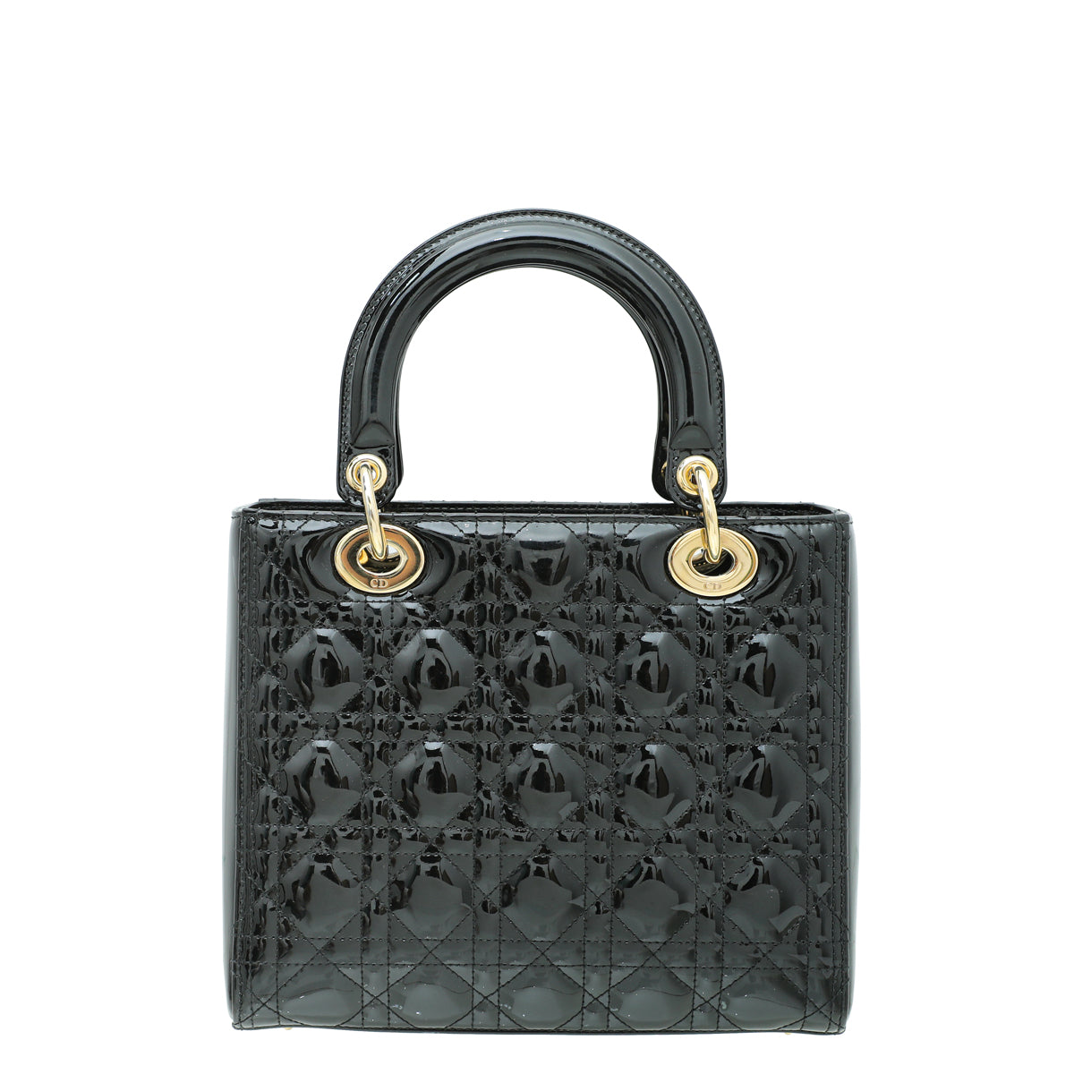 Christian Dior Black Lady Dior Patent Medium Bag-Christian Dior-THE CLOSET
