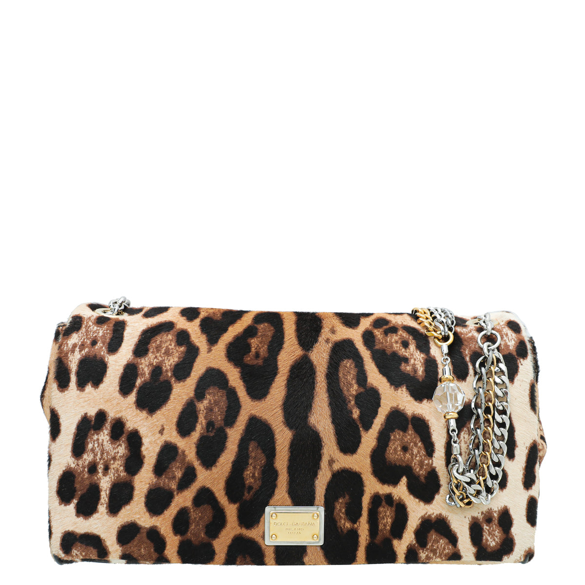 Dolce & Gabbana Brown Leopard Calf Hair Miss Charles Bag-Dolce & Gabbana-THE CLOSET