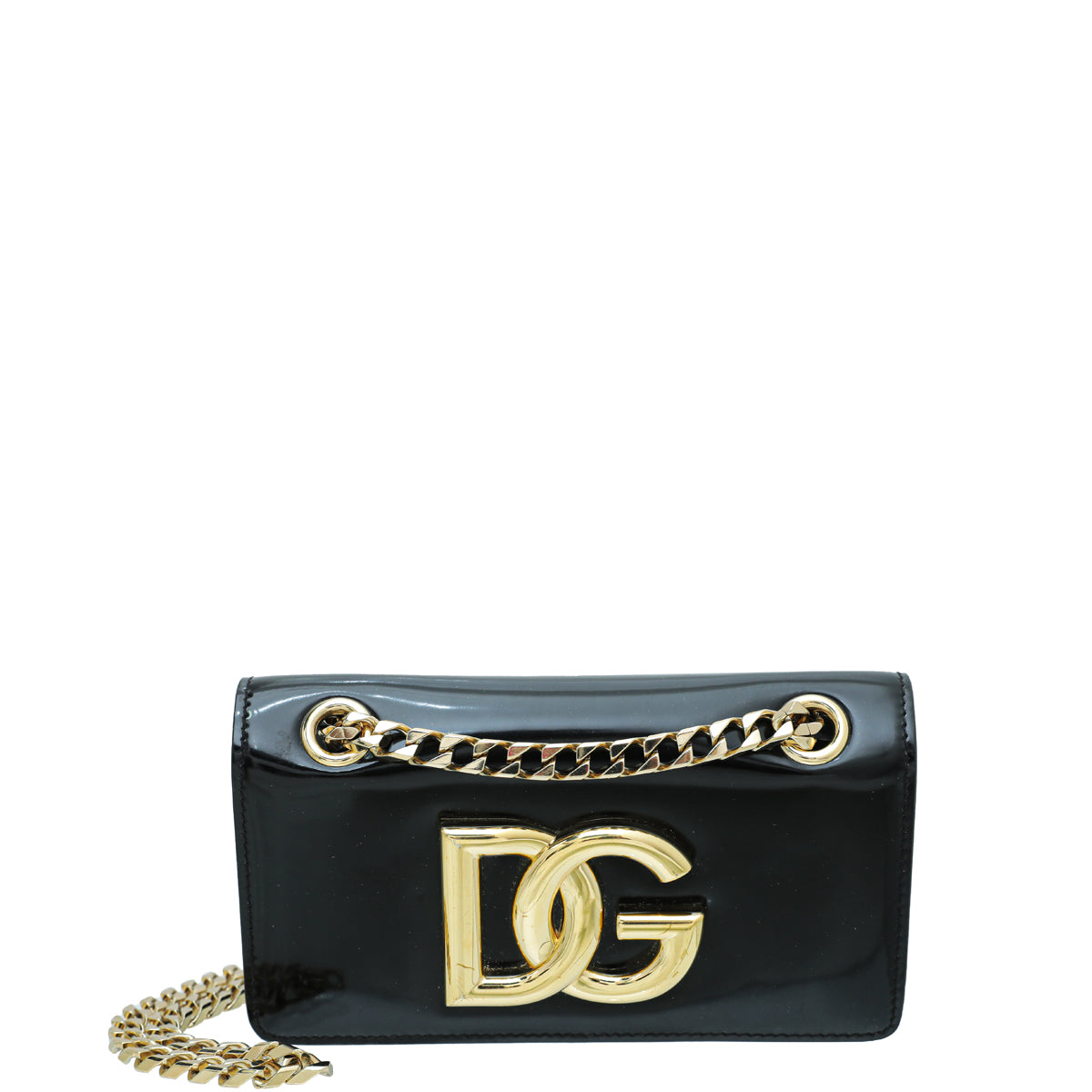Dolce & Gabbana Black DG 3.5 Polished Phone Chain Bag-Dolce & Gabbana-THE CLOSET