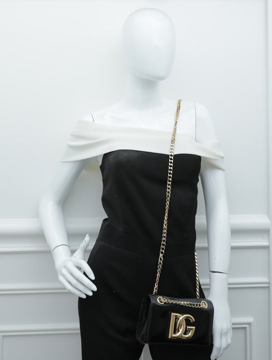 Dolce & Gabbana Black DG 3.5 Polished Phone Chain Bag