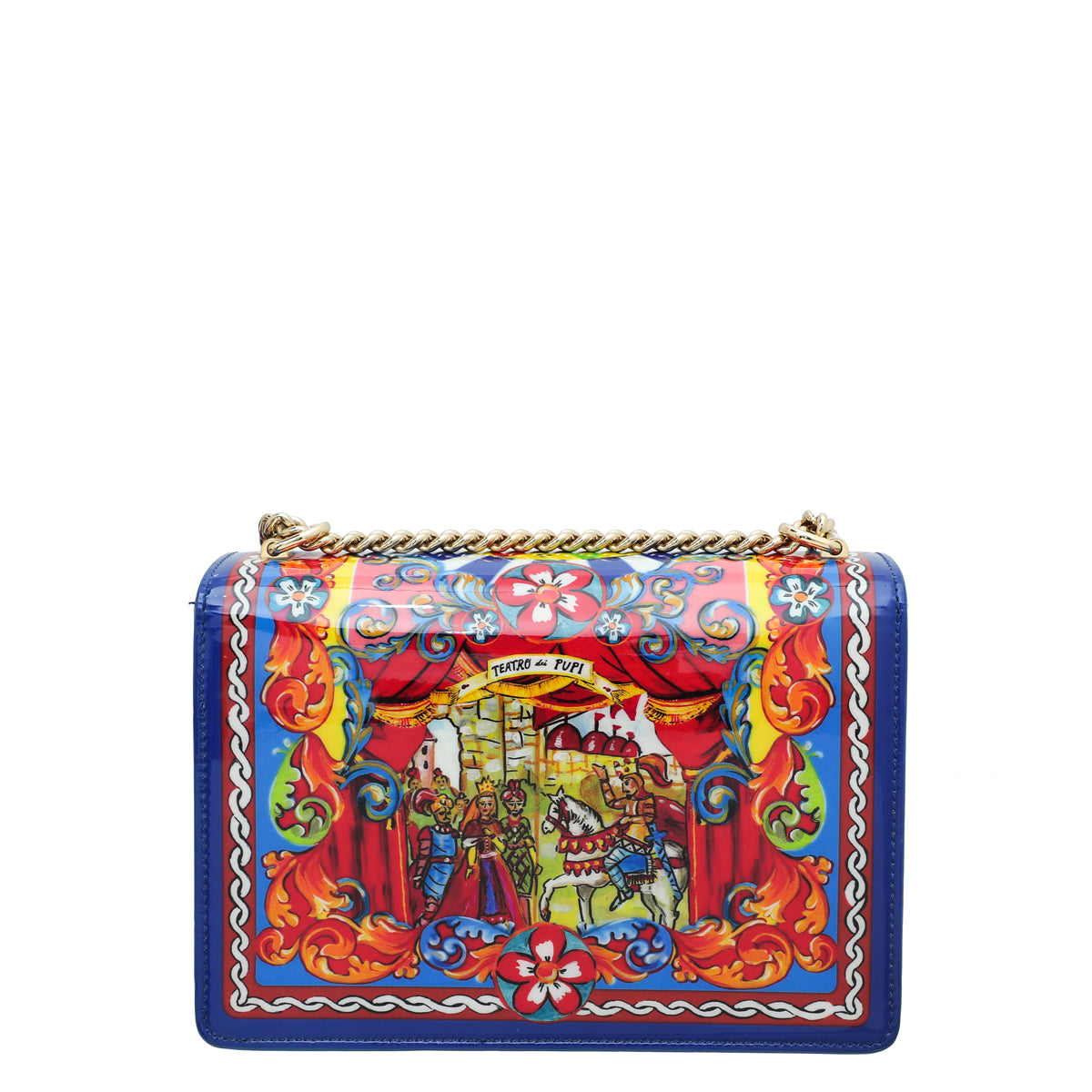 Dolce & Gabbana Blue Rosalia Multicolor Flap Chain Bag-Dolce & Gabbana-THE CLOSET