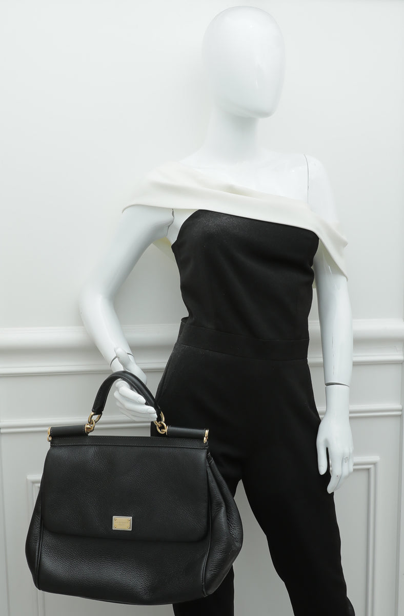Dolce & Gabbana Black Sicily Large Bag – The Closet
