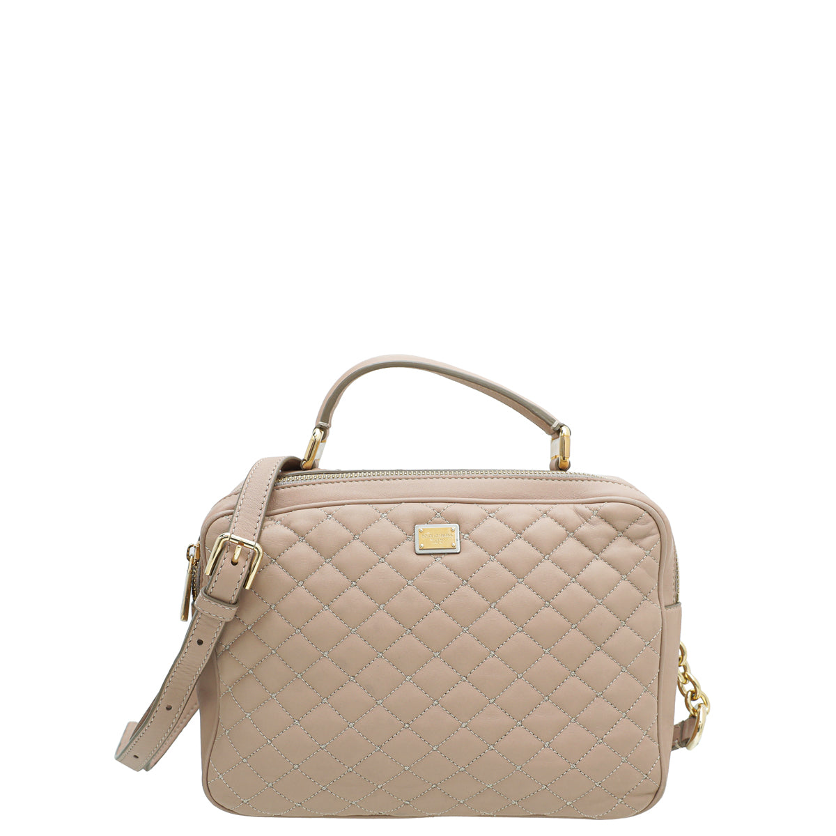Dolce & Gabbana Nude Quilted Top Handle Camera Bag-Dolce & Gabbana-THE CLOSET