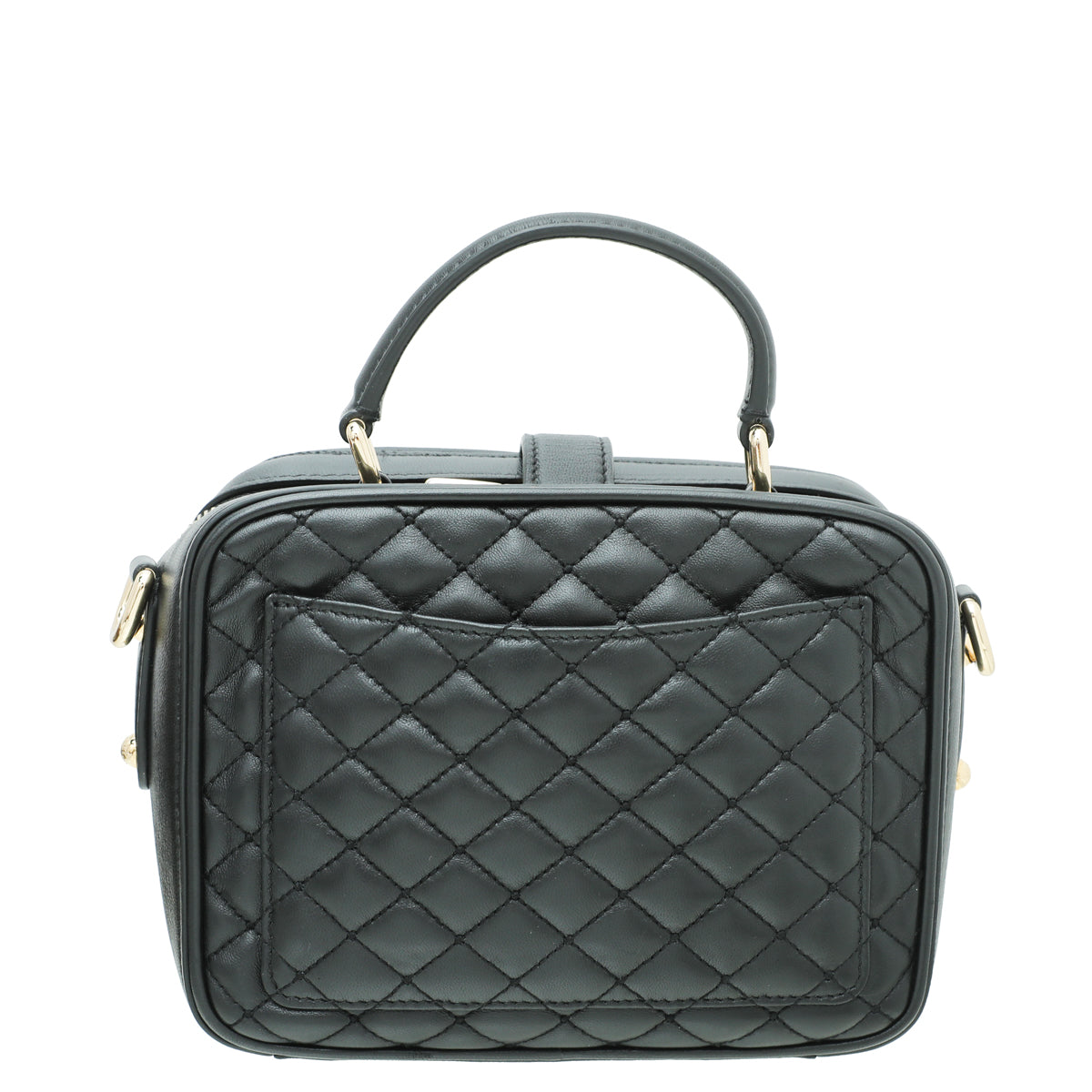 Dolce & Gabbana Black Multicolor Logo Studded Dolce Box Top Handle-Dolce & Gabbana-THE CLOSET