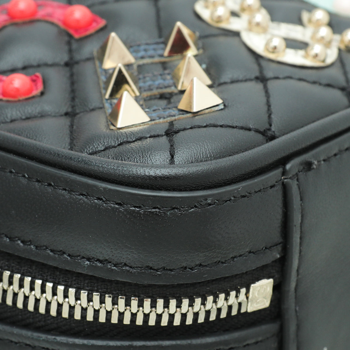 Dolce & Gabbana Black Multicolor Logo Studded Dolce Box Top Handle
