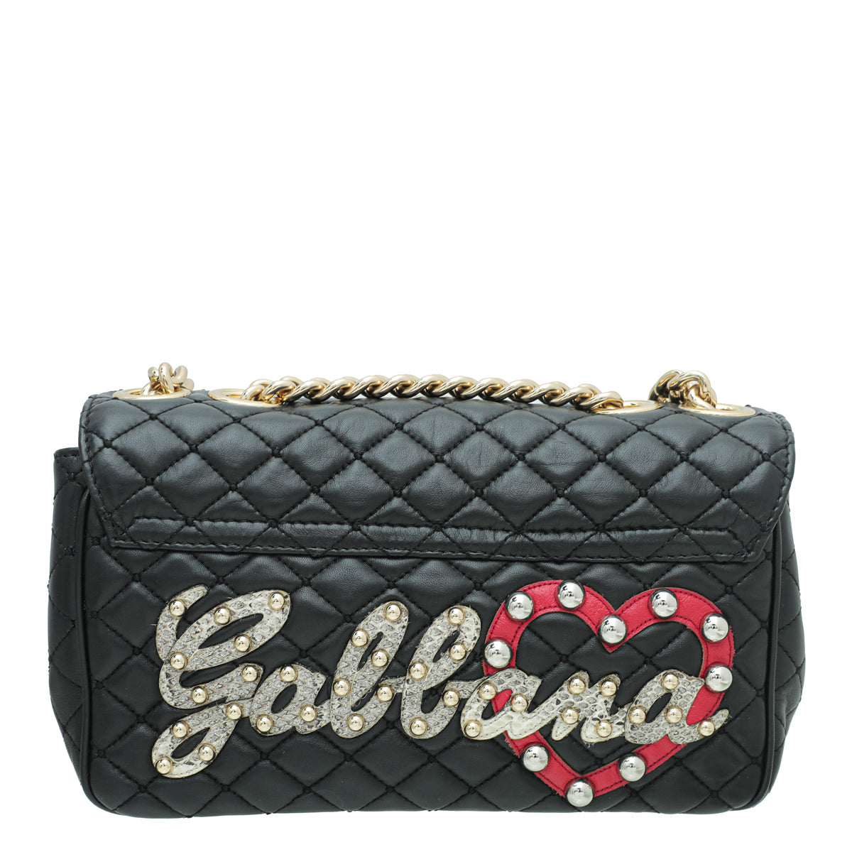 Dolce & Gabbana Black Lucia Quilted Embellished Chain Bag-Dolce & Gabbana-THE CLOSET