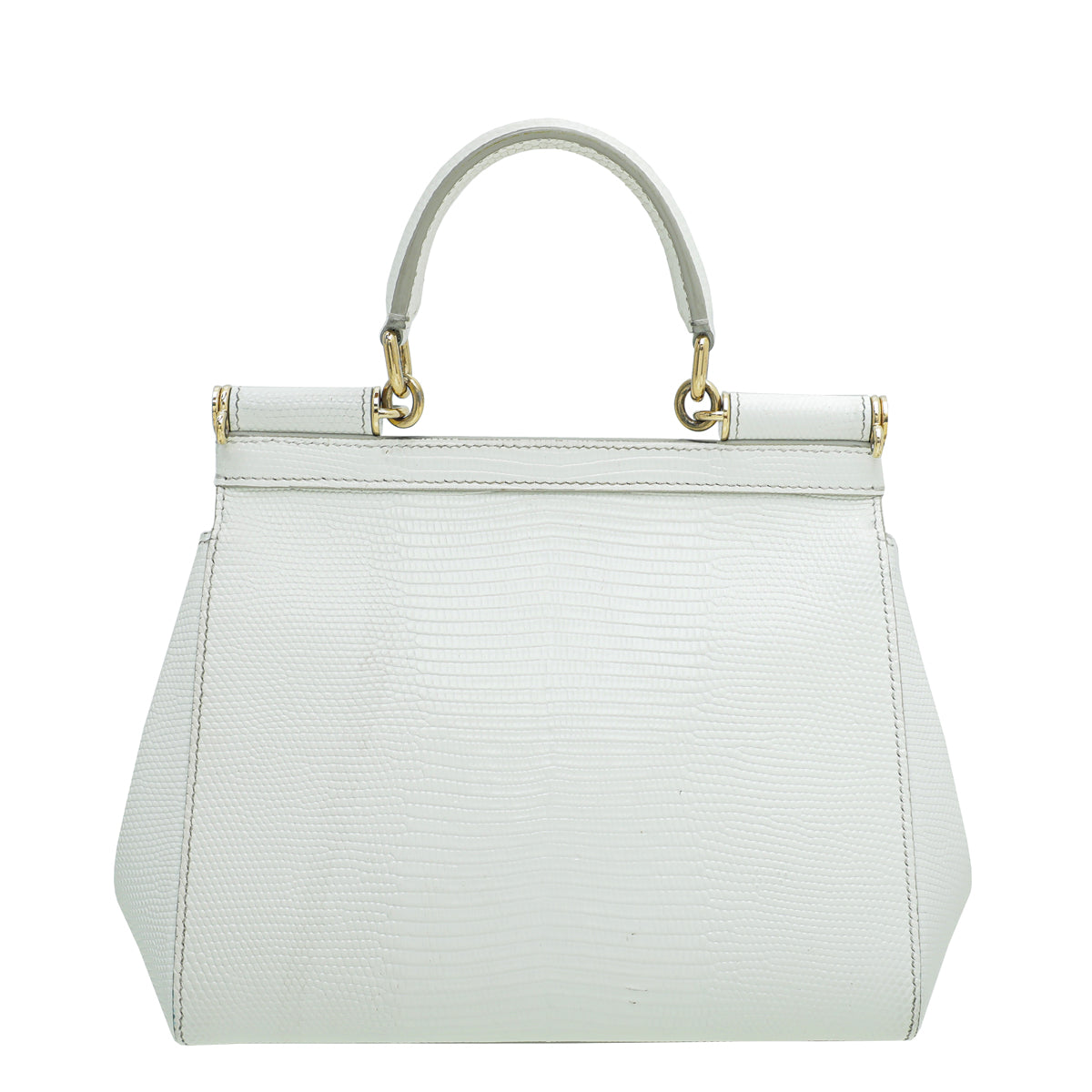 Dolce & Gabbana White Iguana Print Sicily Small Bag-Dolce & Gabbana-THE CLOSET