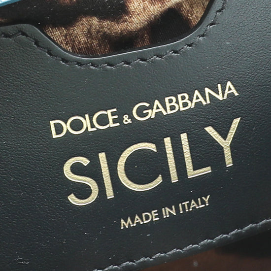 Dolce & Gabbana Small Iguana Print Calfskin Sicily Bag With