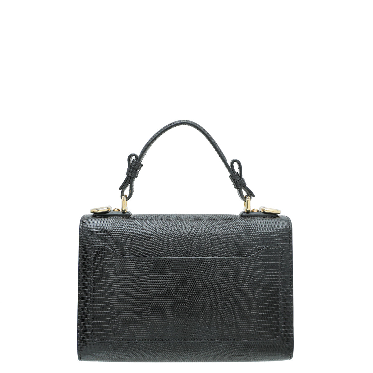 Dolce & Gabbana Black Iguana Print Lucia Bag-Dolce & Gabbana-THE CLOSET