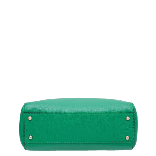 Dolce & Gabbana Green Dauphine Sicily Shopper Medium Bag