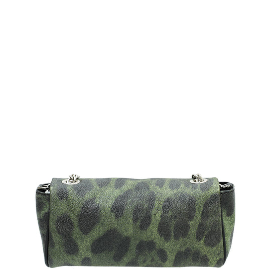 Dolce & Gabbana Bicolor Leopard Print Flap Chain Bag