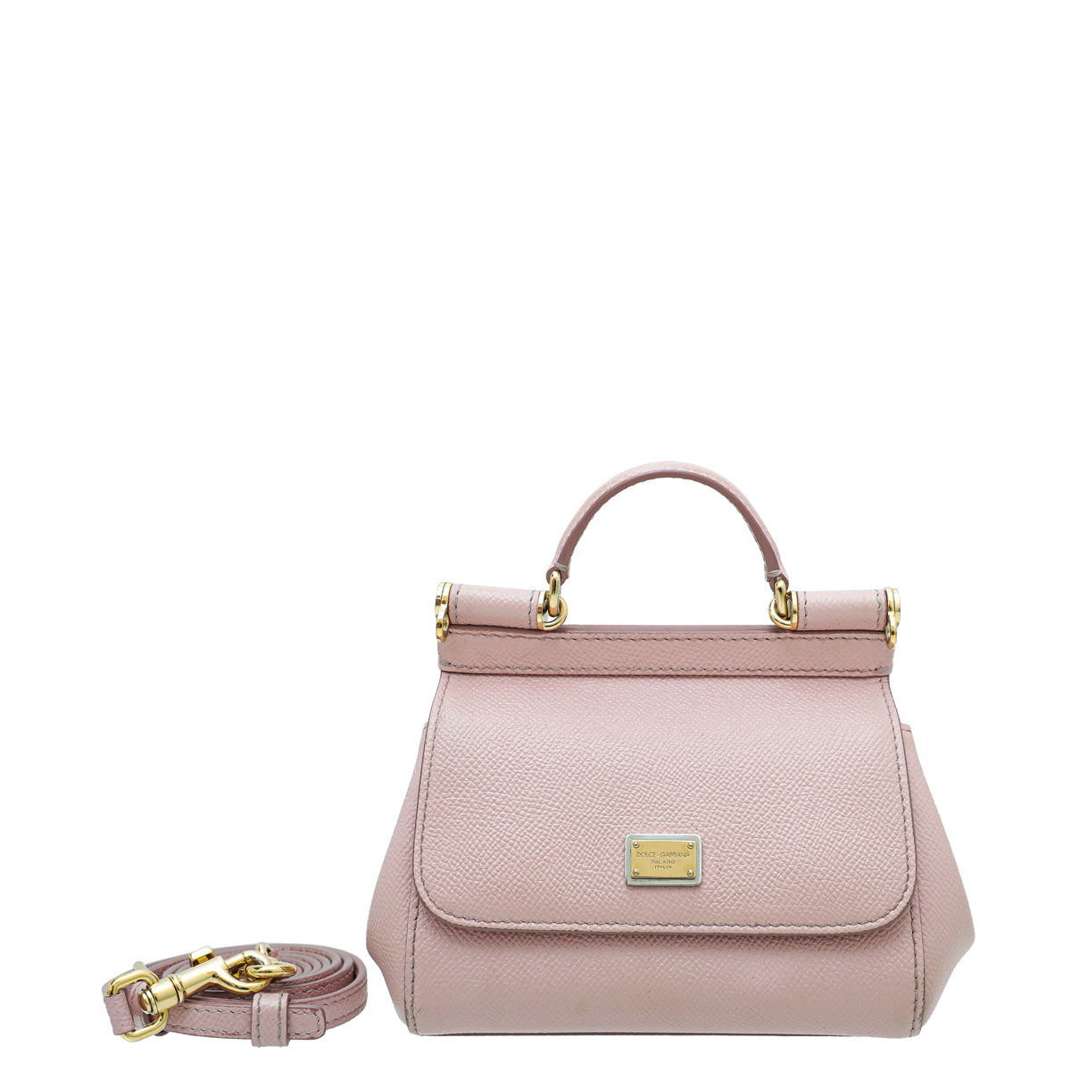 Dolce Gabbana Light Pink Dauphine Sicily Micro Bag - Main Image
