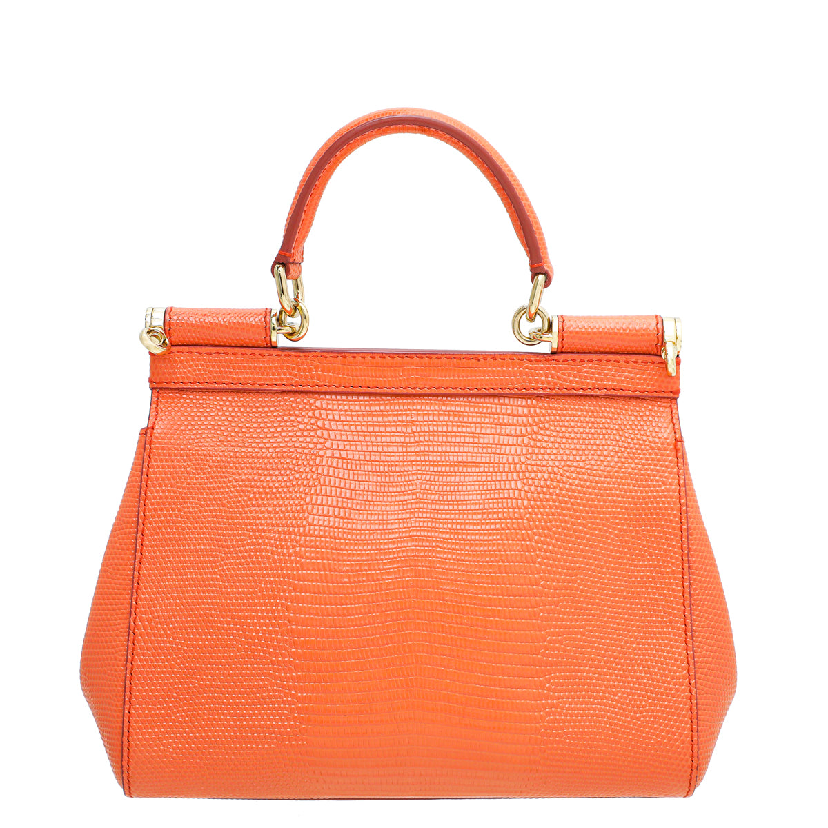 Dolce & Gabbana Orange Iguana Print Sicily Small Chain Bag-Dolce & Gabbana-THE CLOSET
