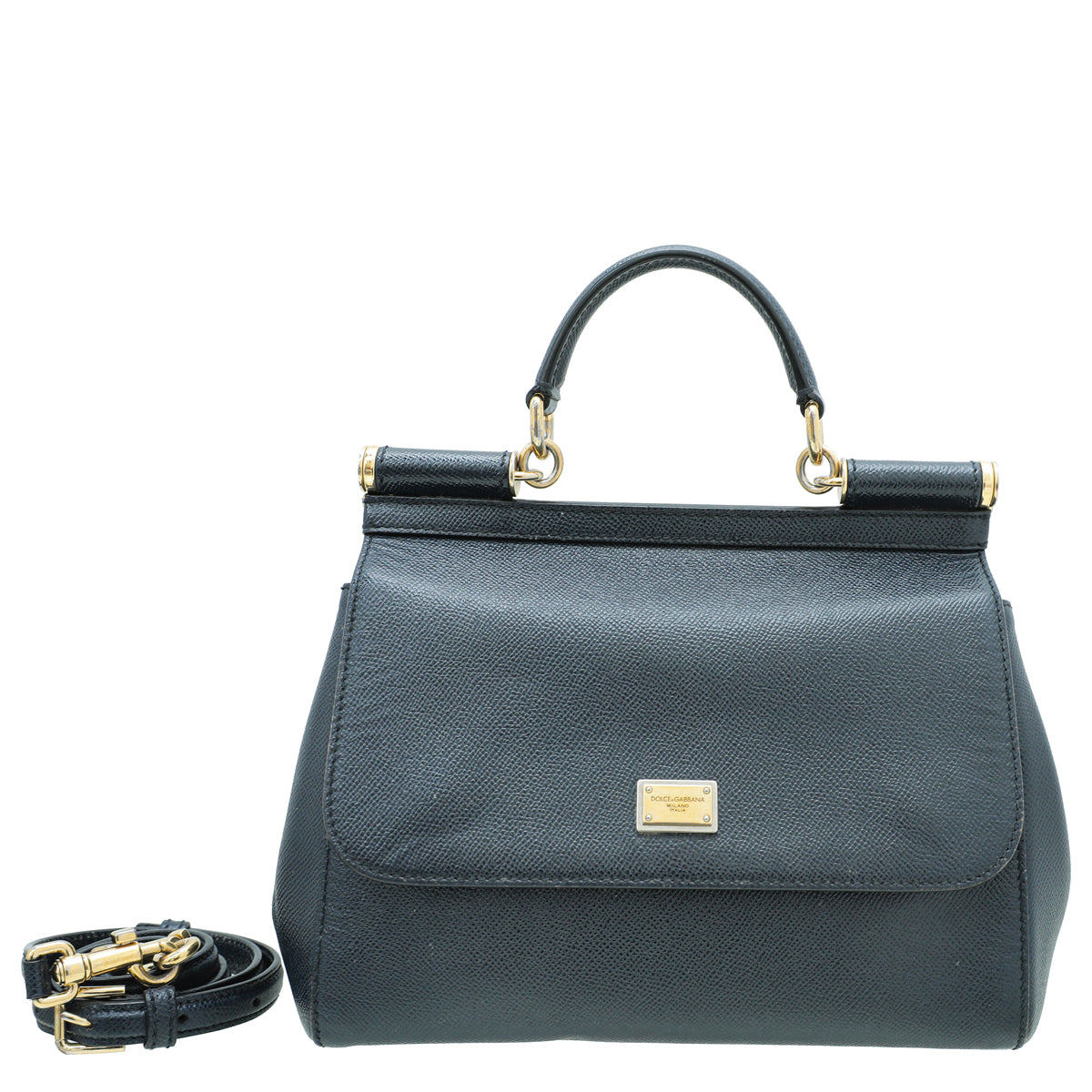 Dolce & Gabbana Navy Blue Sicily Medium Bag-Dolce & Gabbana-THE CLOSET