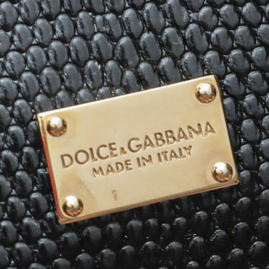 Dolce & Gabbana Black Lizard Print Miss Monica Bag