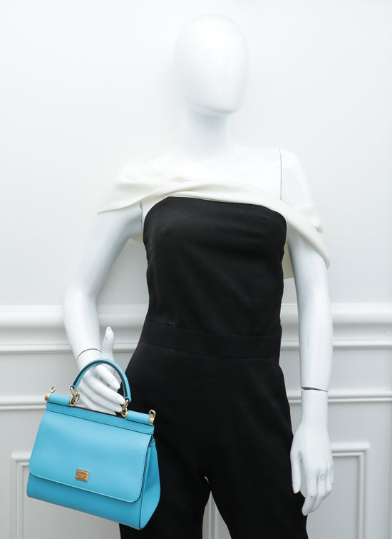 Dolce & Gabbana Sicily Bag Blue Leather ref.452234 - Joli Closet