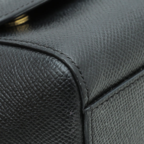 Dolce & Gabbana Black Studded Handle Small Sicily Bag
