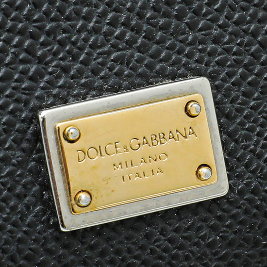 Dolce & Gabbana Black Studded Handle Small Sicily Bag