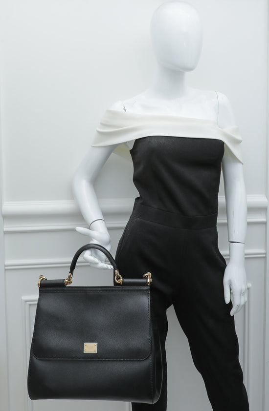 Dolce & Gabbana Black Sicily Large Bag