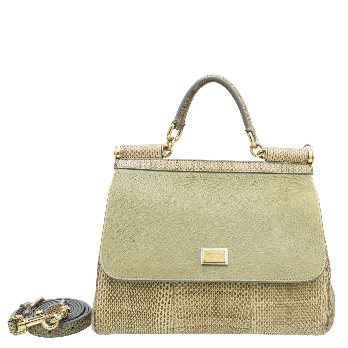 Dolce & Gabbana Bicolor Pony Hair Ayers Sicily Medium Bag-Dolce & Gabbana-THE CLOSET