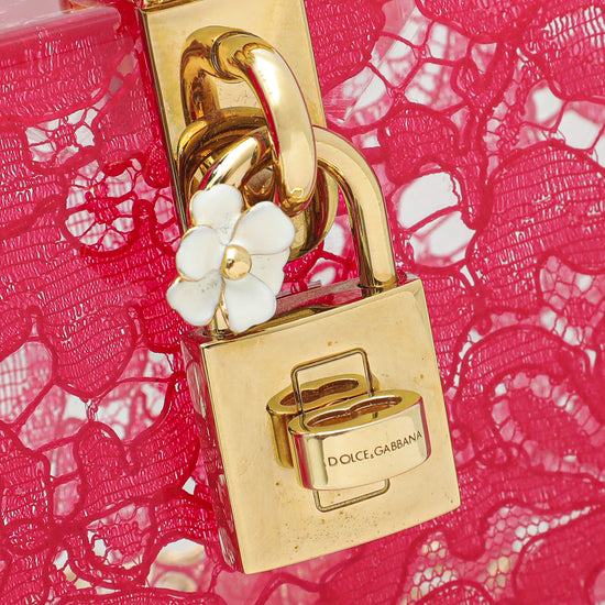 Dolce & Gabbana Red Plexiglass and Lace Box Pocket Clutch – The Closet