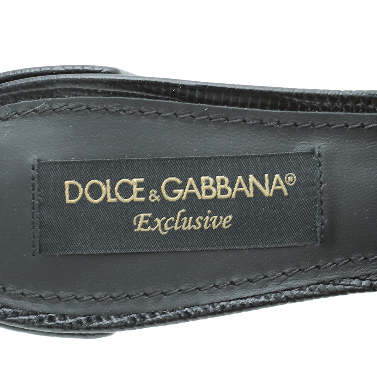 Dolce & Gabbana Black Iguana Print DG Crystal Slide Mules 37.5