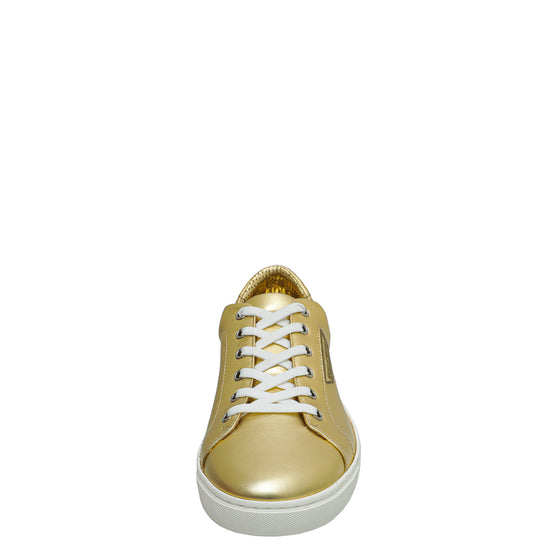 Dolce & Gabbana Metallic Gold Classic Logo Sneakers 7.5