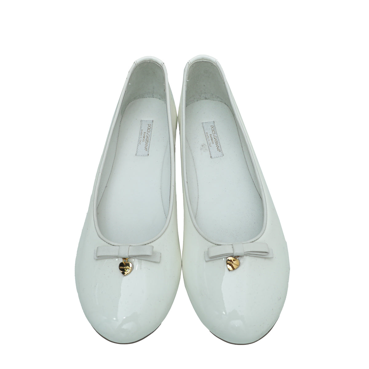 Dolce & Gabbana White Bow Heart Ballerina 38