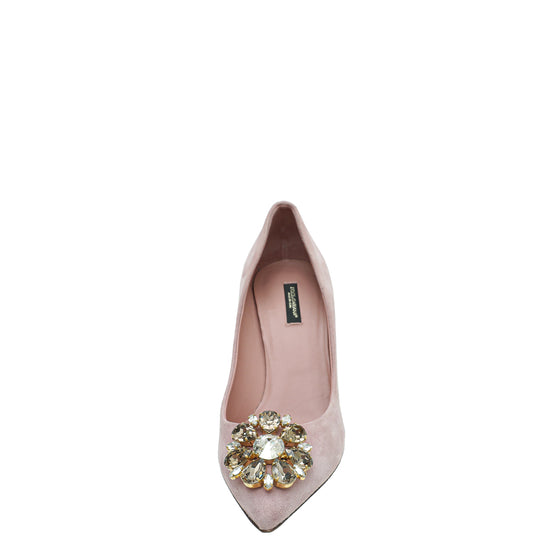 Dolce & Gabbana Soft Pink Suede Bellucci Pumps 39.5