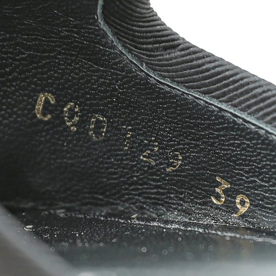 Dolce & Gabbana Black Lizard Embossed Flat Sandals 39