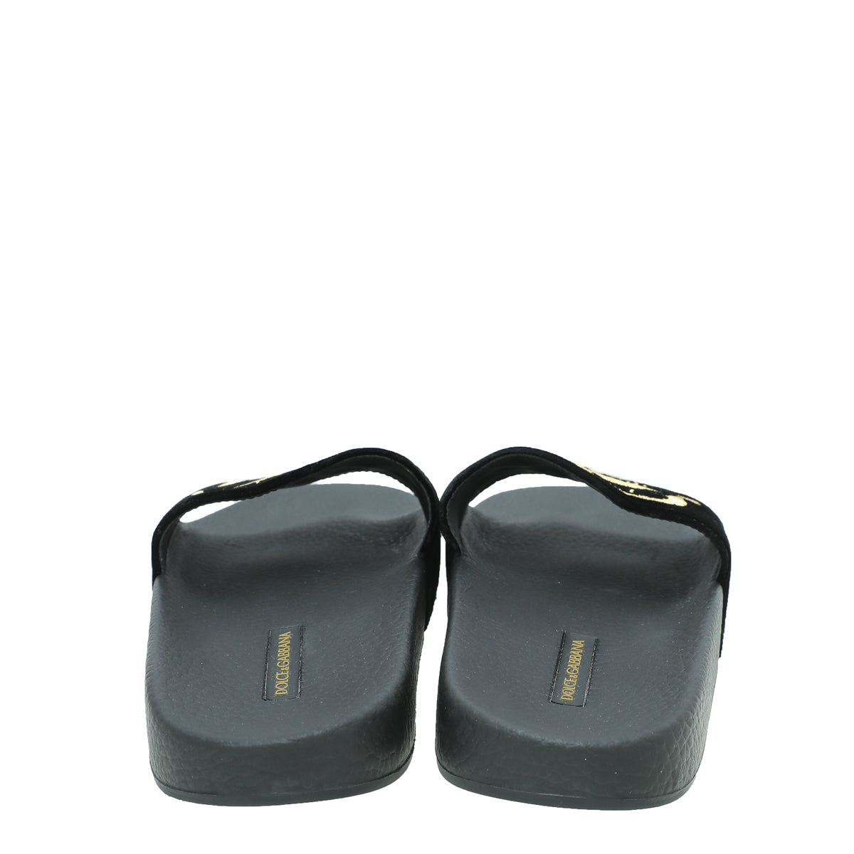 Dolce & Gabbana Black Velvet Luxury Hotel Slide Sandals 36-Dolce & Gabbana-THE CLOSET
