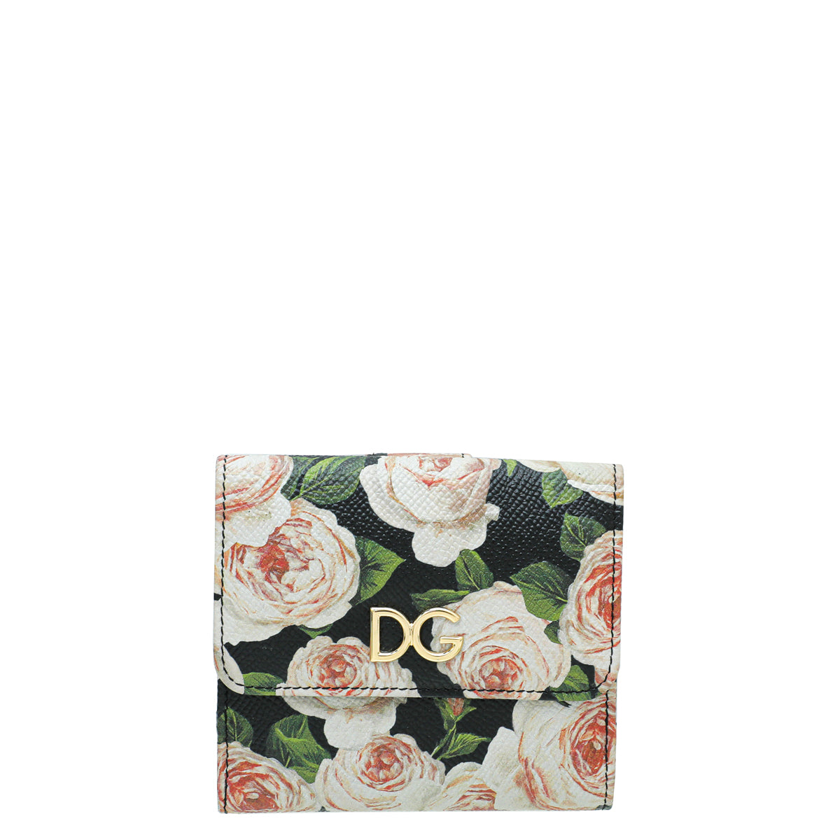 Dolce & Gabbana Multicolor DG Floral Print Small French Wallet