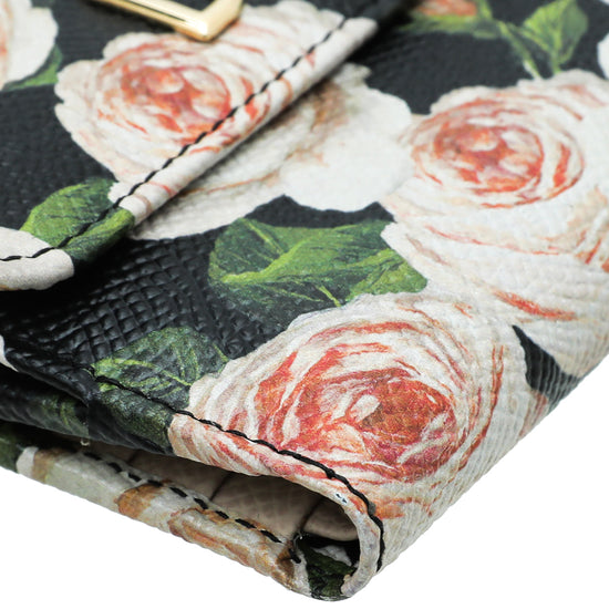 Dolce & Gabbana Multicolor DG Floral Print Small French Wallet