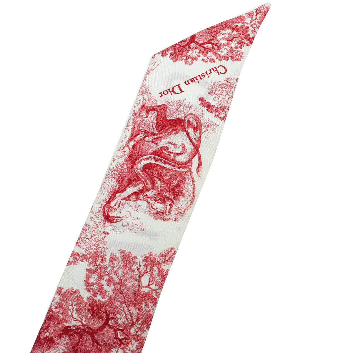 Christian Dior Bicolor Toile De Jouy Silk Twilly-Christian Dior-THE CLOSET