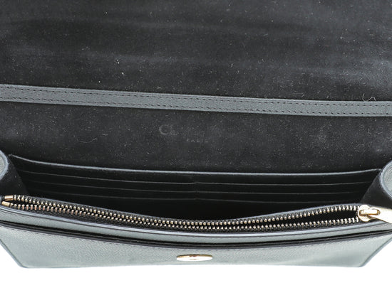 Christian Dior Black Saddle Chain Pouch