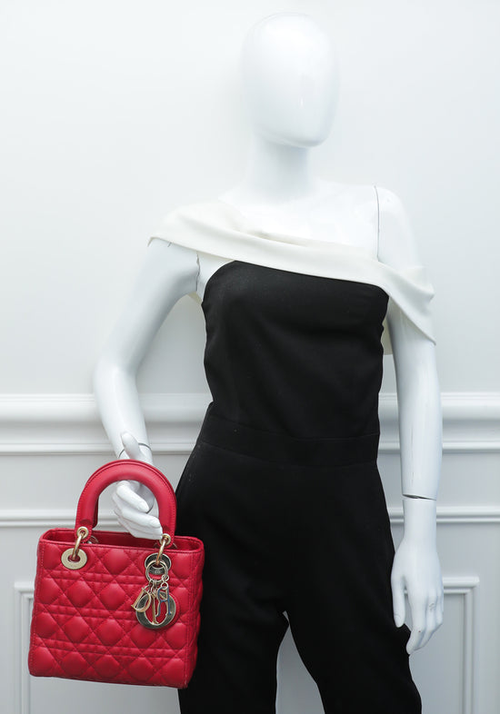 Christian Dior Red Lady Dior My ABCDIOR Small Bag