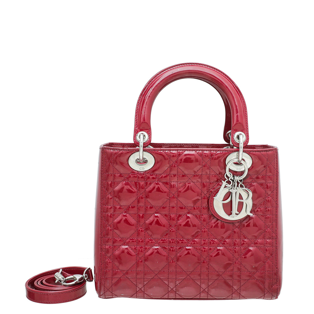 Christian Dior Red Lady Dior Medium Bag-Christian Dior-THE CLOSET