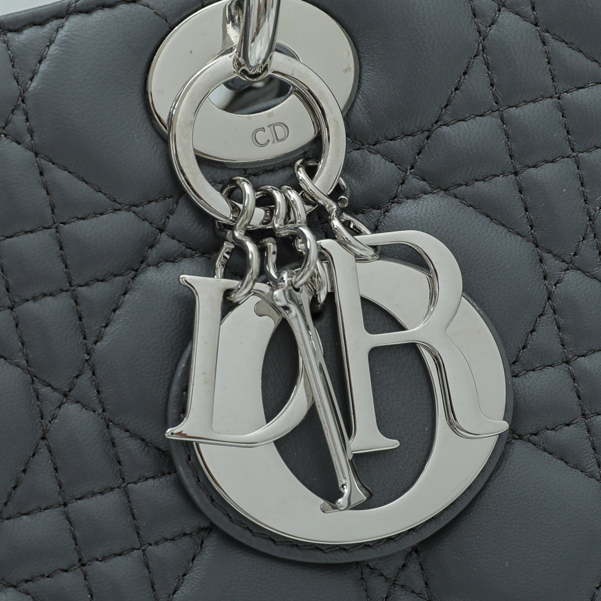 Christian Dior Grey Lady Dior Large Bag