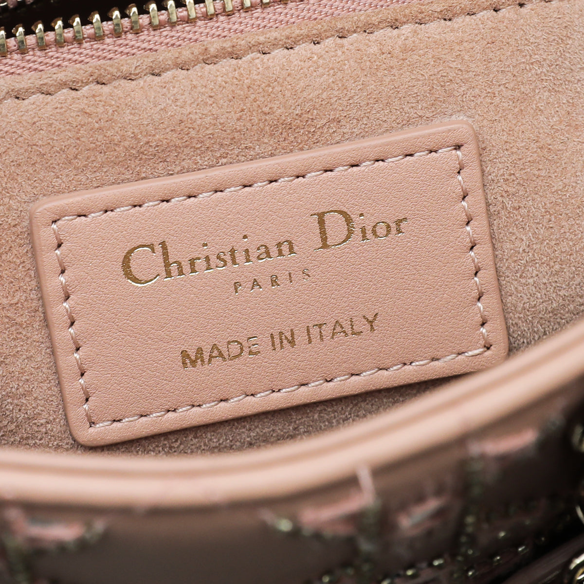 Christian Dior Nude Lady Dior Mini Beads Studs Chain Bag