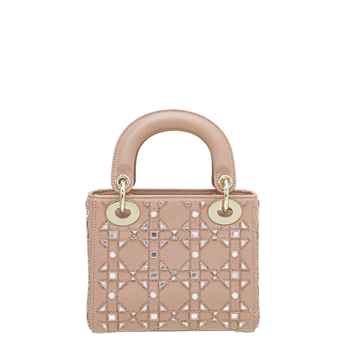 Christian Dior Nude Lady Dior Mini Beads Studs Chain Bag-Christian Dior-THE CLOSET