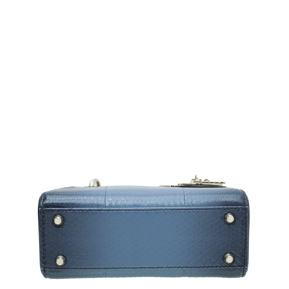 Christian Dior Blue Ombre Python Lady Dior Mini Chain Bag