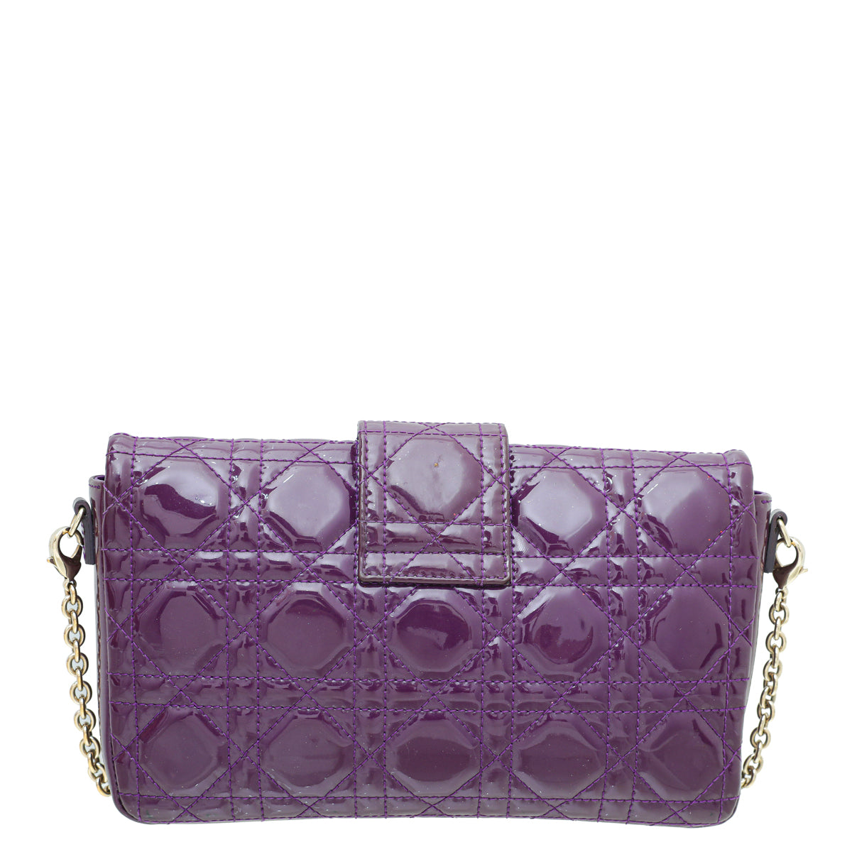 Christian Dior Violet New Lock Promenade Wallet On Chain-Christian Dior-THE CLOSET