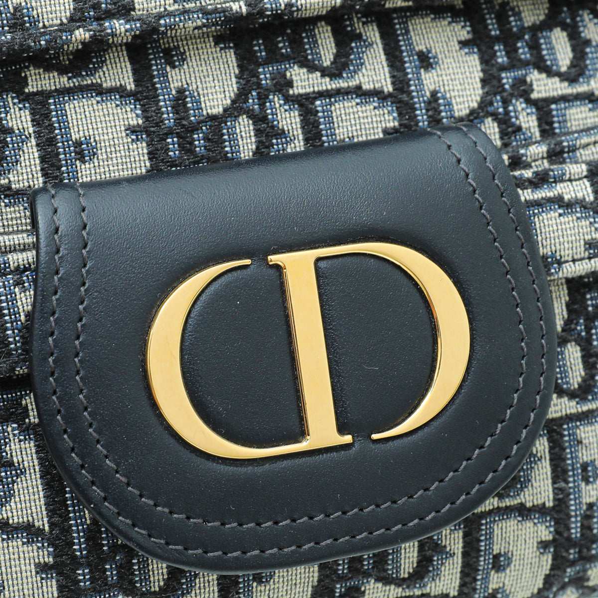 Christian Dior Blue Oblique "Diordouble" Chain Clutch Bag