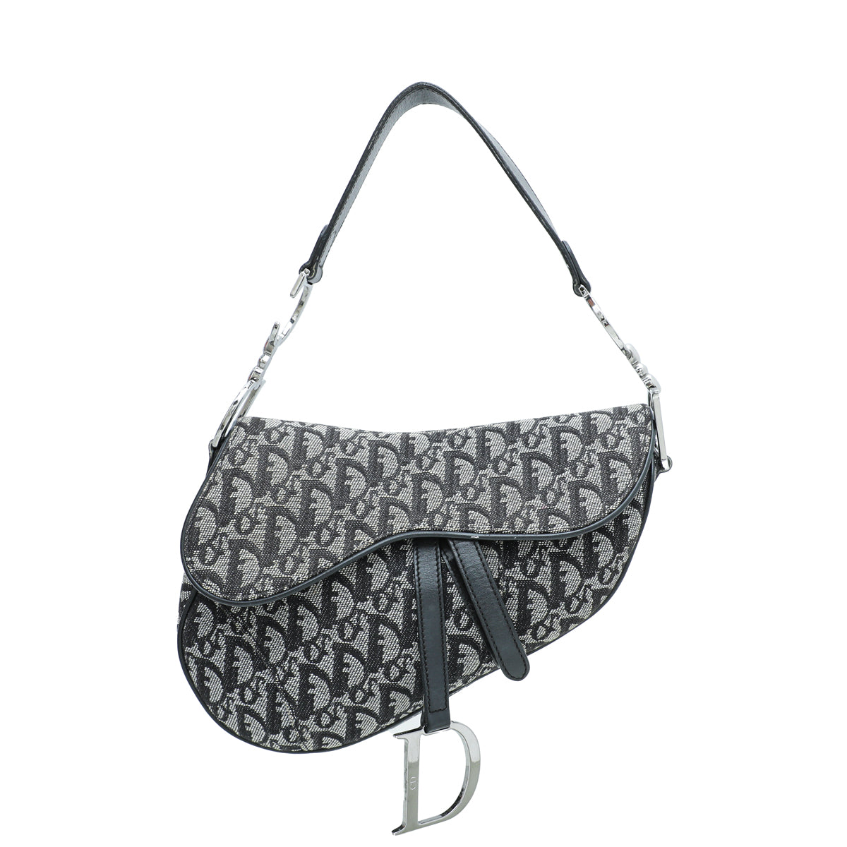 Christian Dior Navy Blue Saddle Oblique Medium Bag-Christian Dior-THE CLOSET