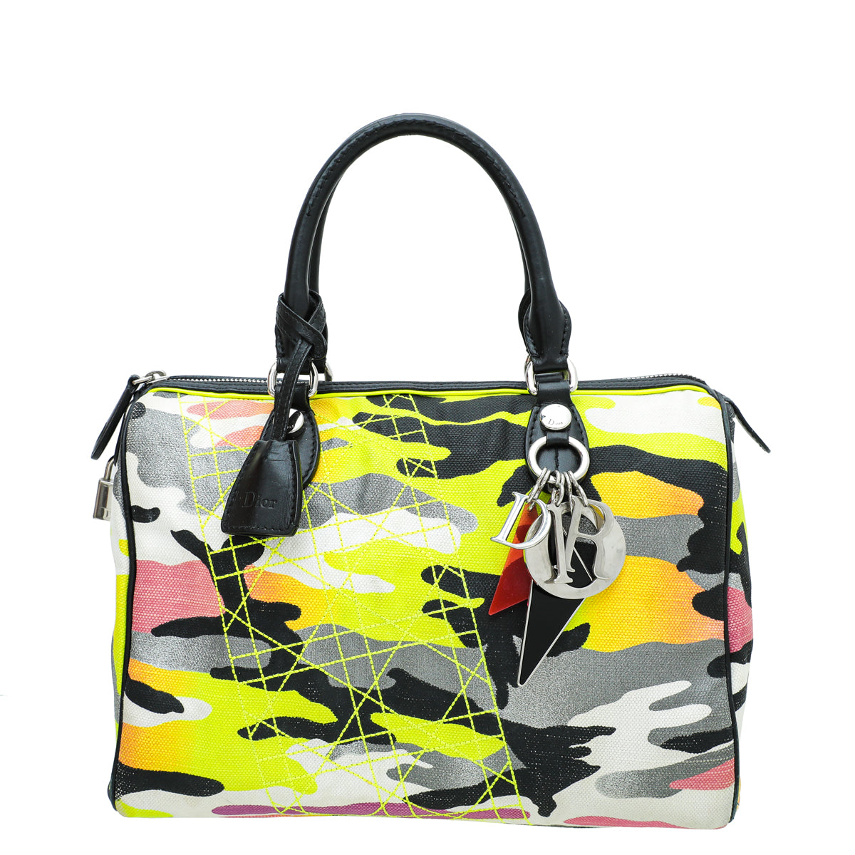Christian Dior Multicolor Anselm Reyle Camouflage Boston Bag-Christian Dior-THE CLOSET