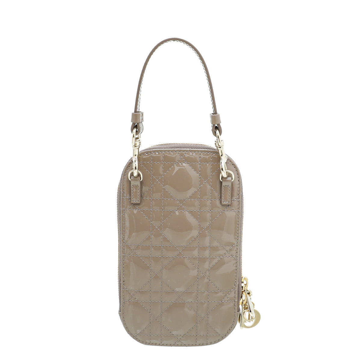Christian Dior Hazelnut Lady Dior Chain Phone Holder-Christian Dior-THE CLOSET