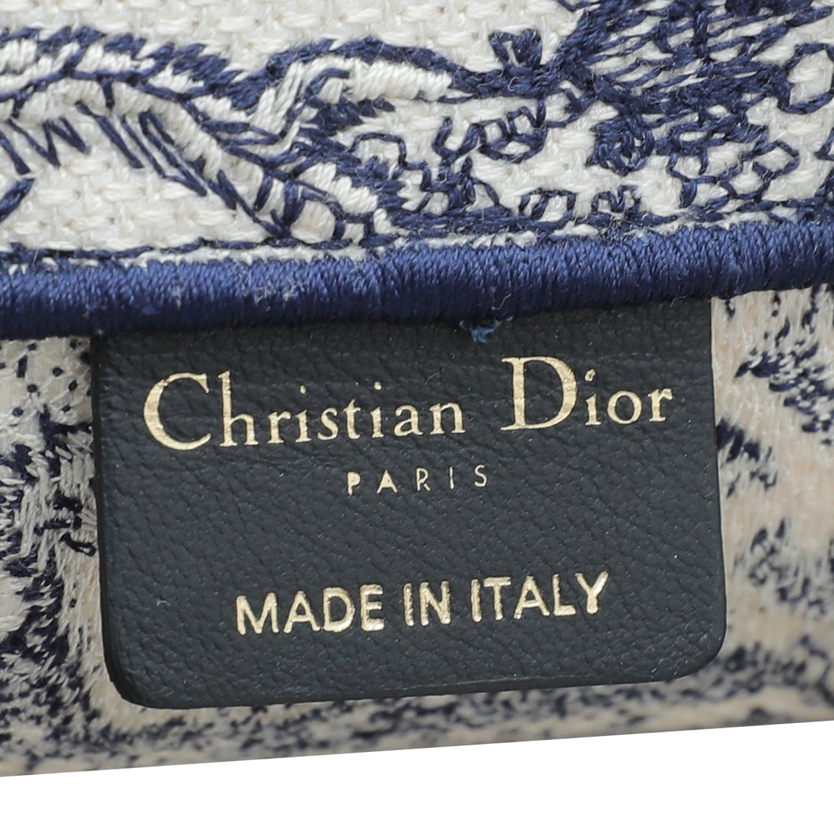 Christian Dior Bicolor Toile De Jouy Embroidery Book Tote Medium Bag