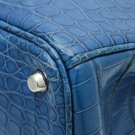 Christian Dior Blue Crocodile Diorissimo Medium Tote Bag