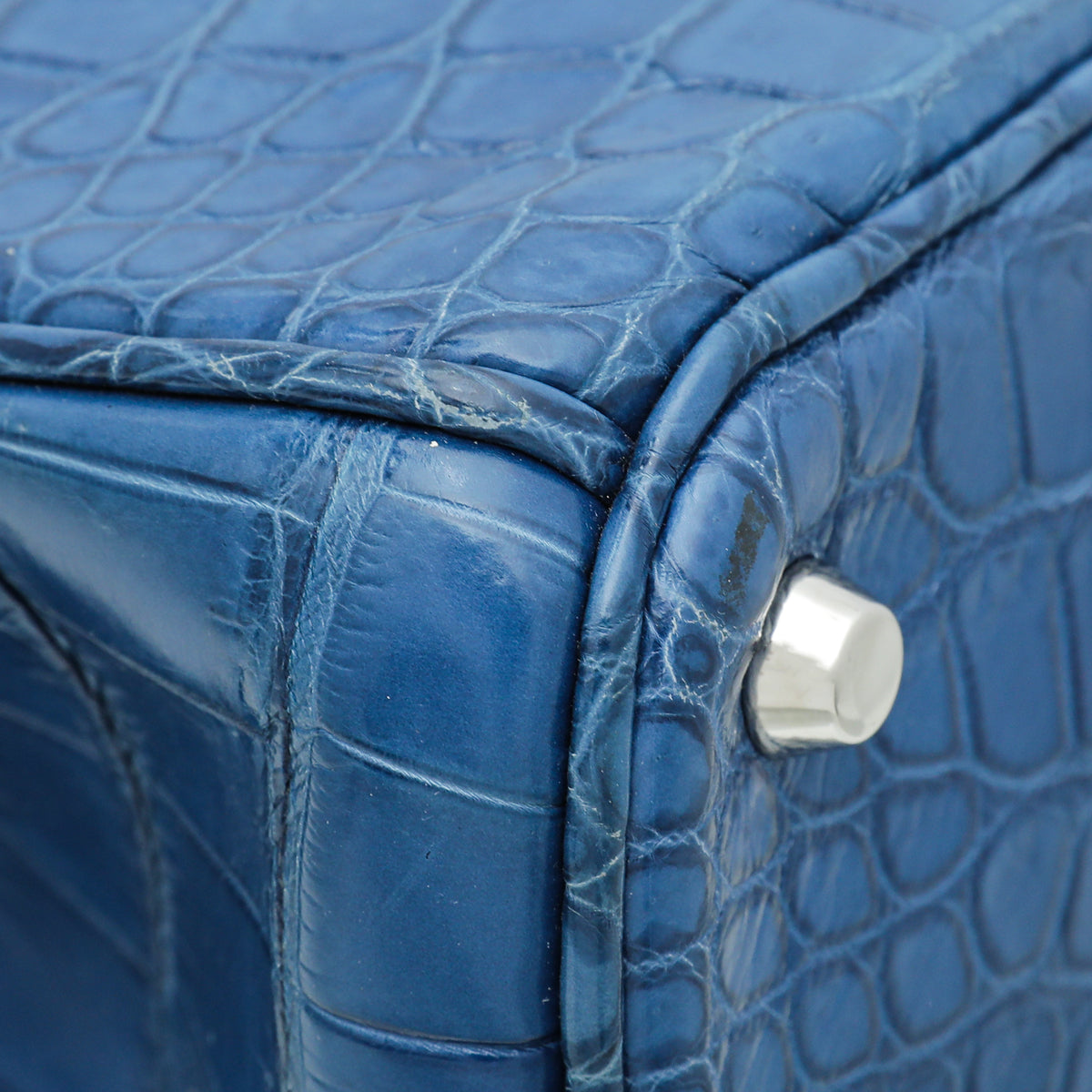 Christian Dior Blue Crocodile Diorissimo Medium Tote Bag